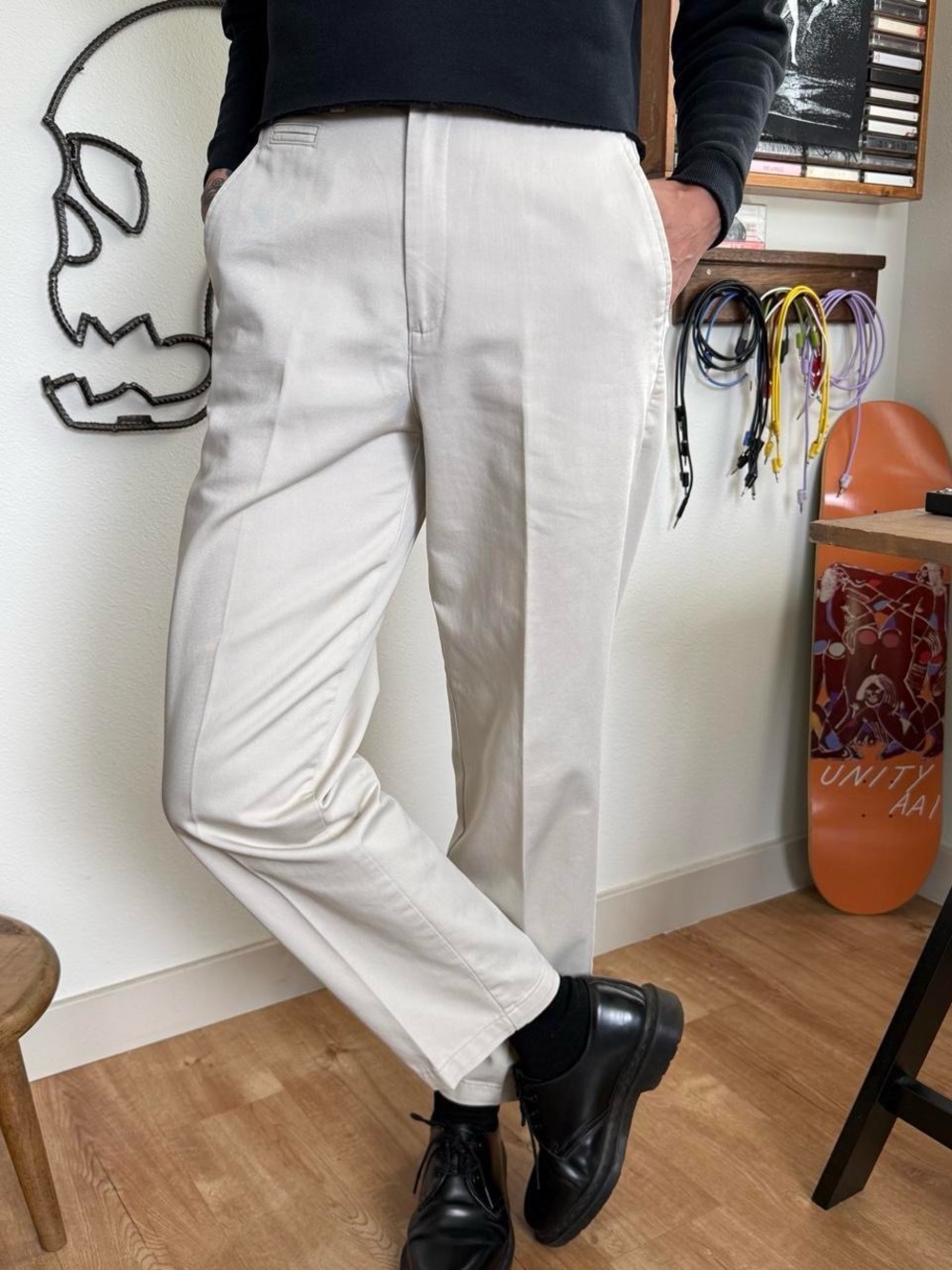 Vintage 90s High Waisted Flat Front Khaki Pants Dockers ~ 28 X 29